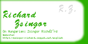 richard zsingor business card